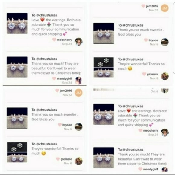 5 for $25 Antler Stud Shiny Crystal Earrings - Picture 5 of 7